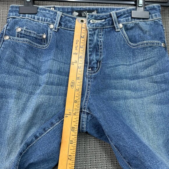 Tru Luxe Womens Studded Bootcut Jeans Size 10 Blue Denim - Picture 10 of 13